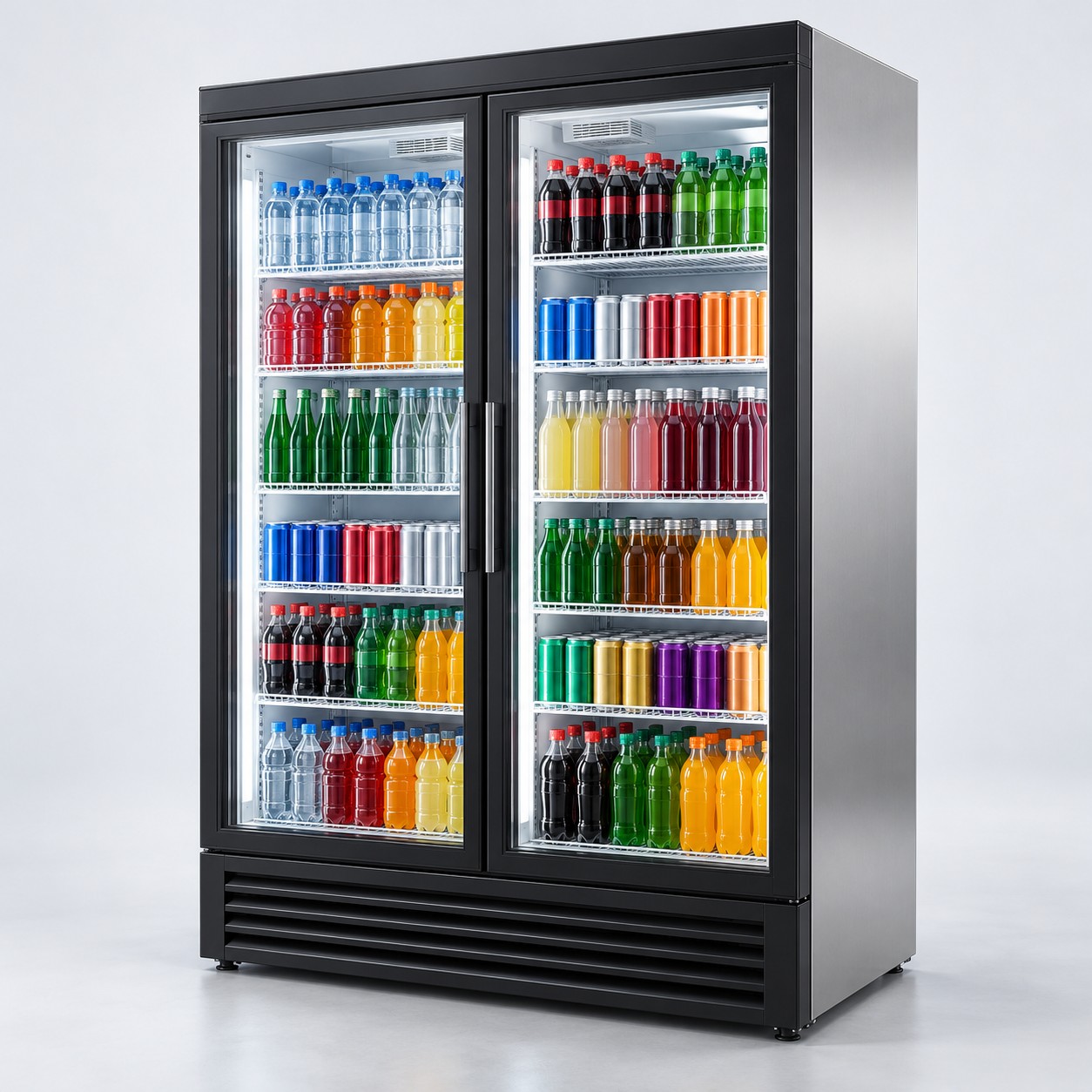 Vitrina refrigerada de dos puertas para negocios